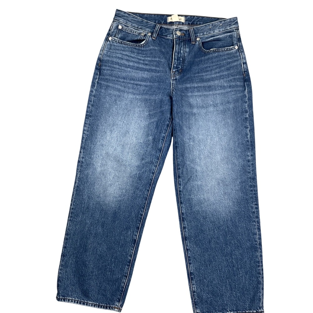 Madewell Curvy Jeans Women 28P Blue Low-Slung Button Fly Straight Leg Denim